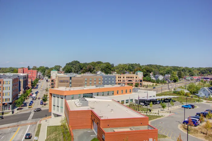 Aerial view of 345 Flats student apartments