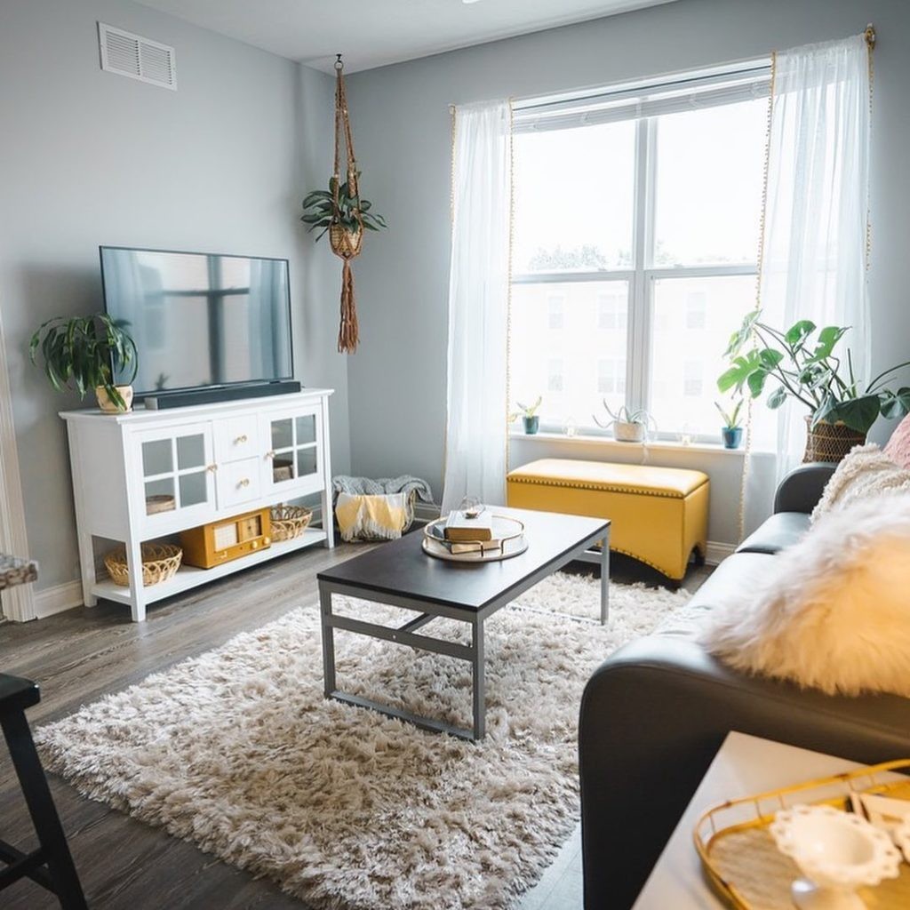 Model living room with lots of natural light